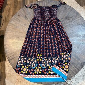 Lildy Navy Floral Smocked Sundress | Tie Straps | Size L